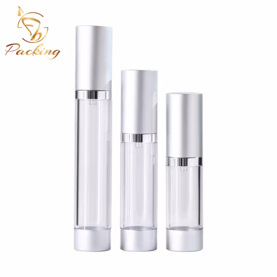 High Transparency as Material 5ml 10ml 15ml 20ml 30ml Airless Pump Bottle with Aluminum Material Pump and Cap