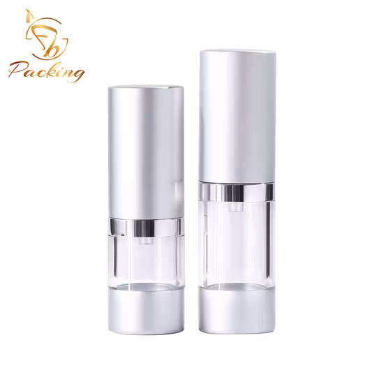 High Transparency as Material 5ml 10ml 15ml 20ml 30ml Airless Pump Bottle with Aluminum Material Pump and Cap