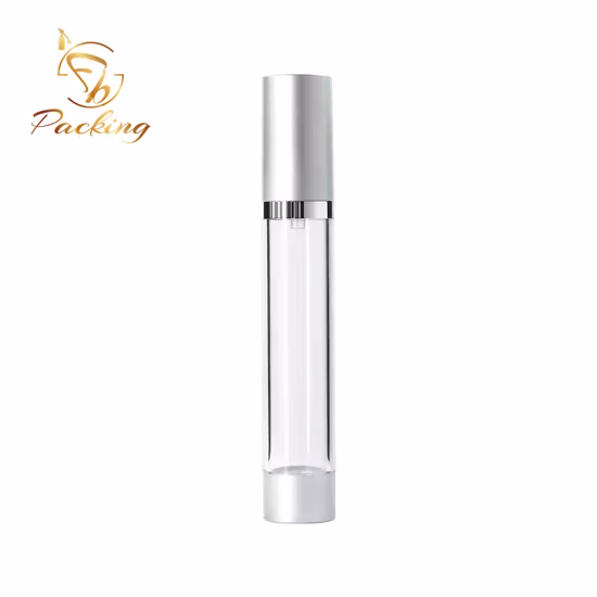 Haute transparence en tant que matériau 5 ml 10 ml 15 ml 20 ml 30 ml Flacon pompe sans air avec pompe et capuchon en aluminium