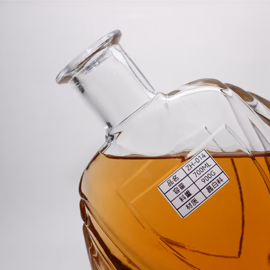 Bouteille transparente en verre de liqueur de spiritueux Super Flint, pour Vodka, Brandy, whisky, rhum