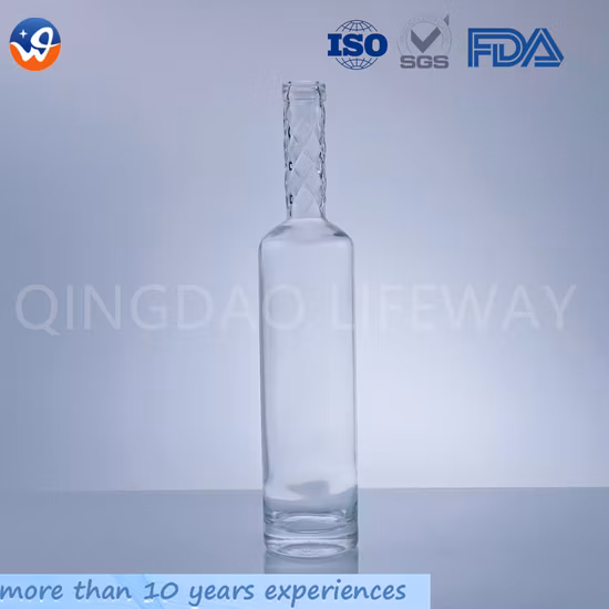 Bouteille d'alcool claire vide de haute qualité OEM Xo Whisky Vodka Brandy Gin Tequila Bouteille en verre