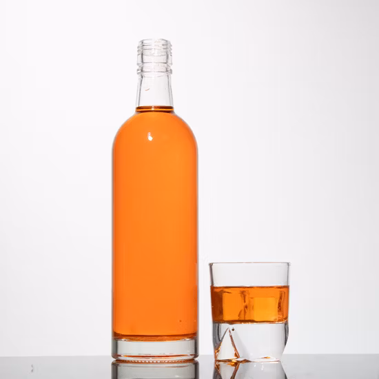 Bouteille en verre personnalisée de 500 ml 700 ml 750 ml Bouteilles en verre vides claires Vodka Whisky Brandy Bouteille en verre Tequila Gin Liqueur Spiritueux Bouteille en verre